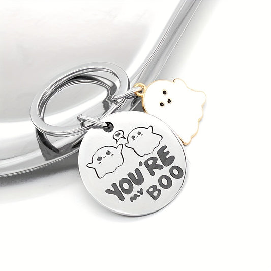 Halloween Ghost Stainless Steel Keychain - Friends Forever Gift
