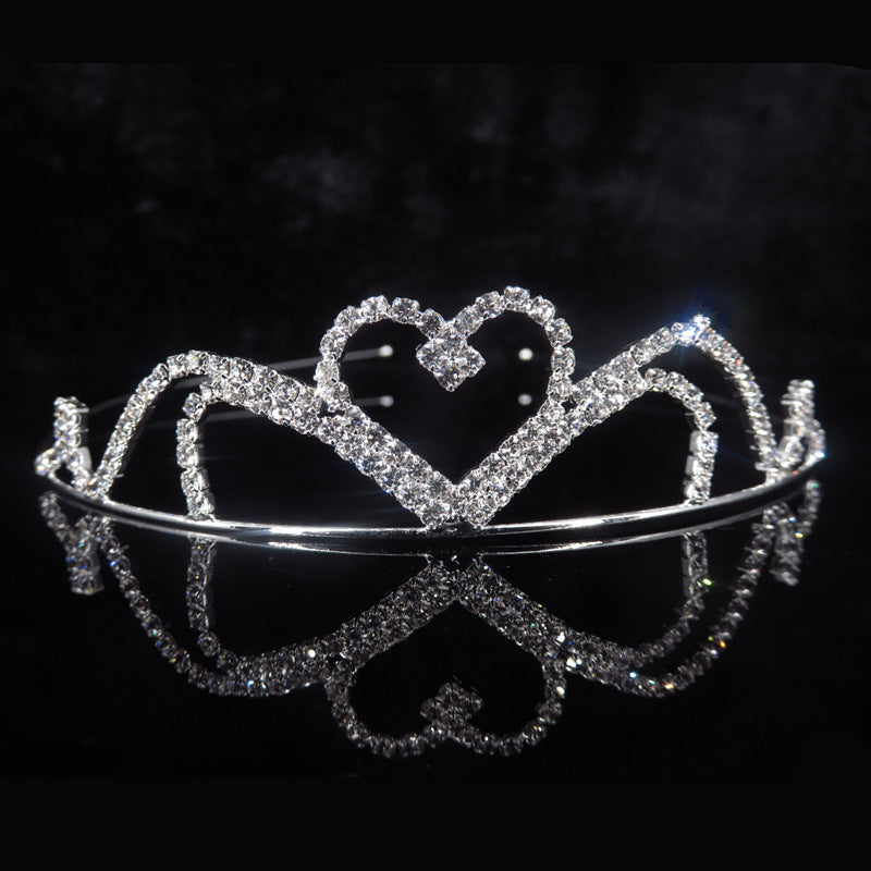 Silver Crystal Tiara Crowns Girls Princess Crown Rhinestone Birthday Crowns