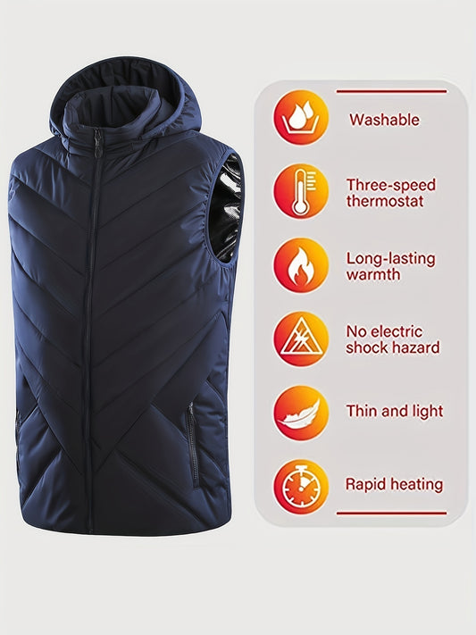 Men's Rechargeable Heated Vest for Outdoor Activities