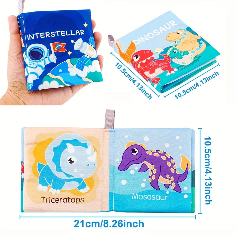 Colorful Educational Cloth Book - 6 Themes, English Letters, Cartoon Patterns