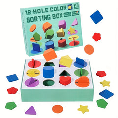 Wooden Shape Sorting Box Geometric Shape Sorting Box Wooden Educational Toy