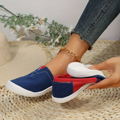 Women's Casual Canvas Slip-On Shoes Lightweight Low Top Sneakers