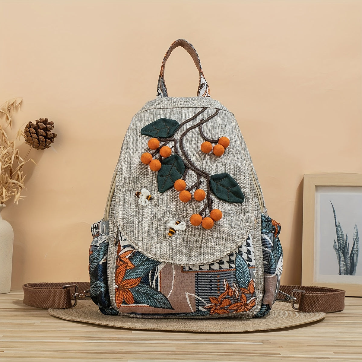 Bohemian Backpack Retro Ethnic Style Travel Daypack for Women