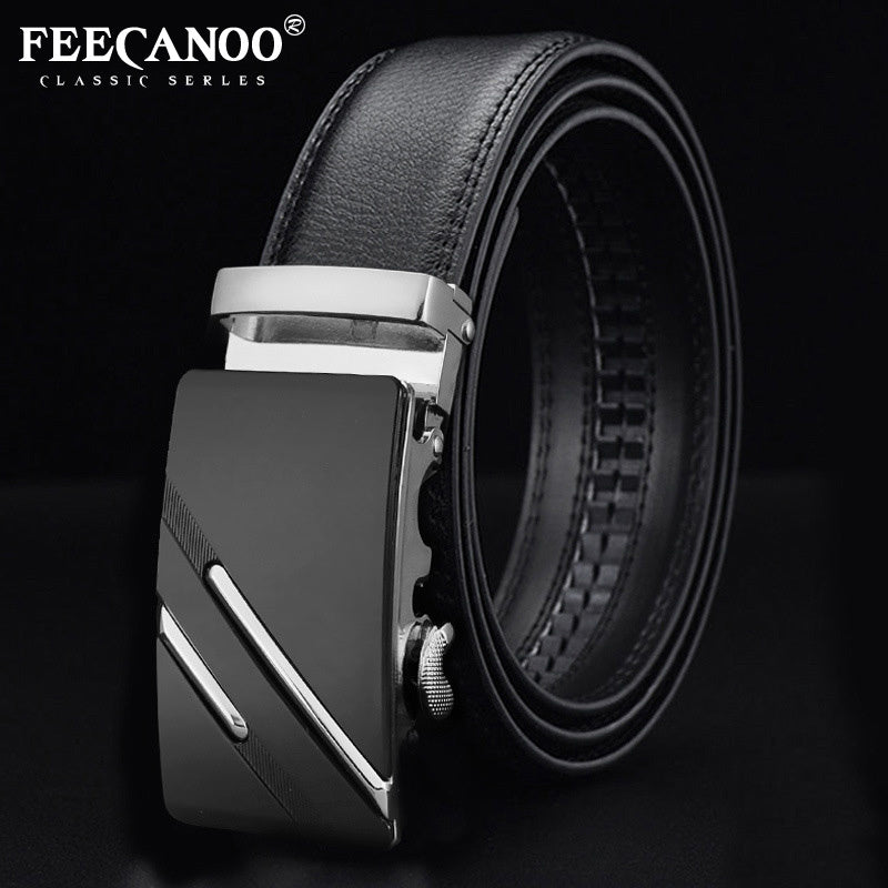 Men's Cowhide Automatic Belt Business Leather Belt