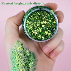 Golden Green Chameleon Glitter Gel Spoon St Patricks Halloween Christmas Concert