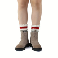 2 Pairs Striped Mid Tube Socks Women's Stockings & Hosiery