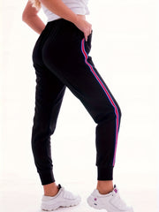 Women's Plus Stripe Print High Rise Joggers