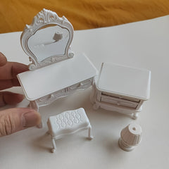 Mini Furniture Makeup Table Bedside Table for Dollhouse Home Decor