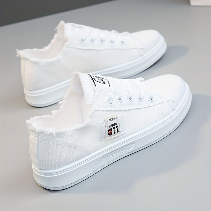Women's Canvas Shoes Causal Lace Up Outdoor Shoes Lightweight