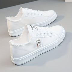 Women's Canvas Shoes Causal Lace Up Outdoor Shoes Lightweight