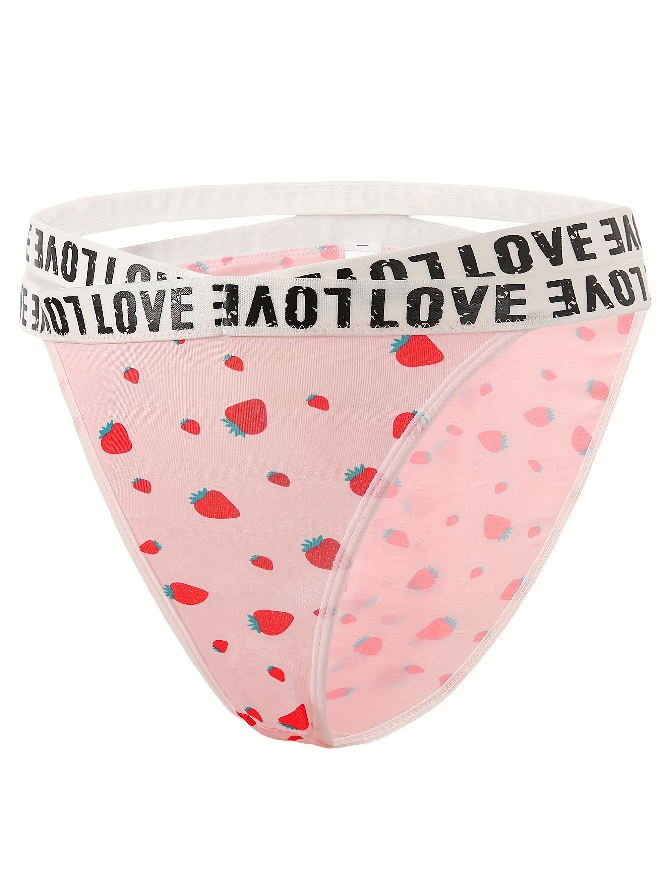  Strawberry Print Cross Front Bra & Underwear Set