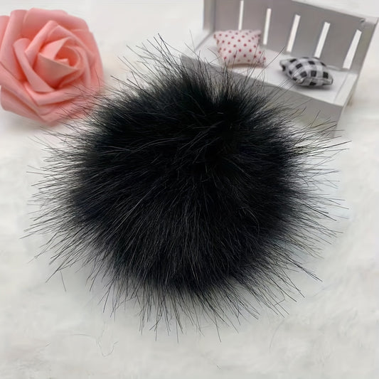 2pcs Faux Fur Pom Balls for Crafts Keychains Scarves Gloves Bags Knitting