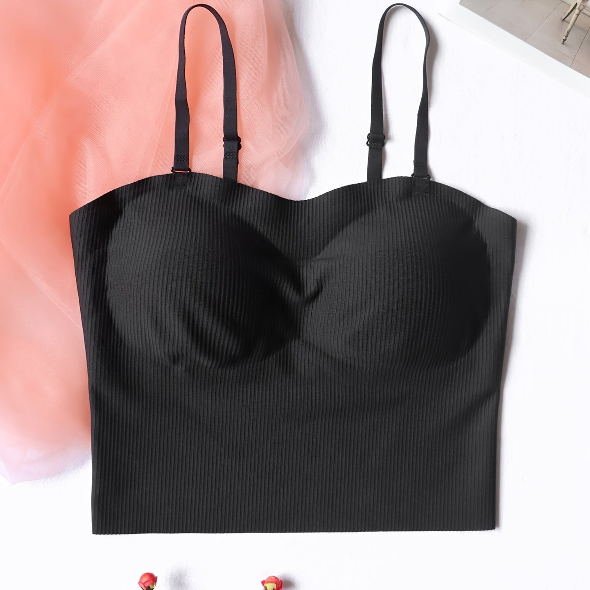 Comfy Wireless Ribbed Bra Stretch Intimates Lingerie