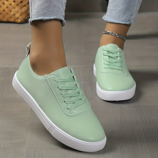 Women's Flat Skate Shoes Lace Up Sneakers Casual Walking Shoes