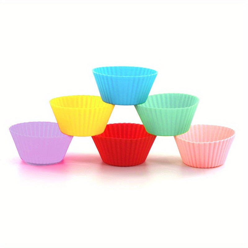 12pcs Silicone Cake Cups Muffin Cups Reusable Cupcake Liners Baking Tools