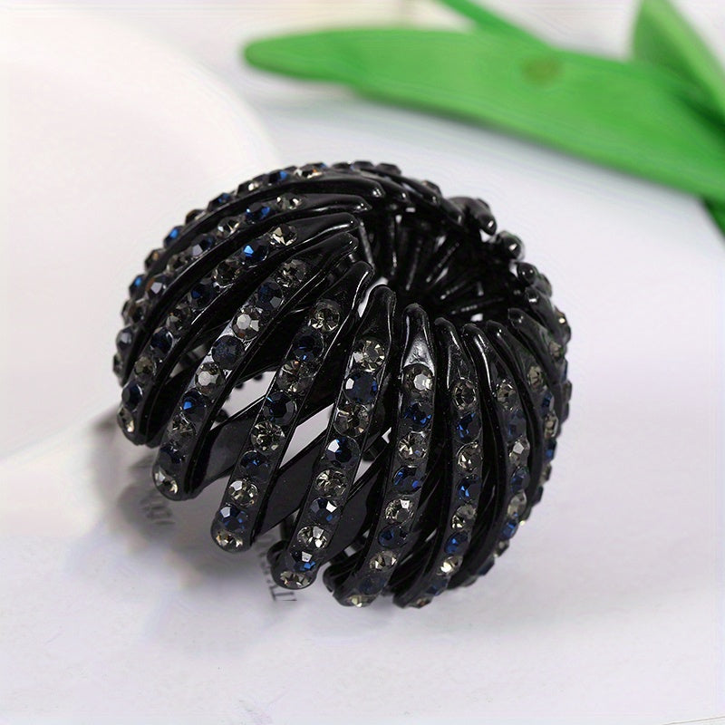 Rhinestone Magic Bird Nest Clip Hair Bun Maker Ponytail Holder Vintage Hair