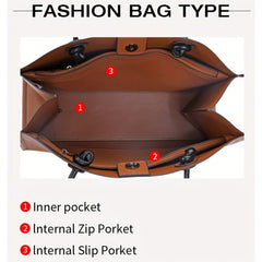 Large Leather Work Tote Bag for Women