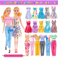 106pcs 29 Girl Doll with Doll Closet Clothes and Accessories
