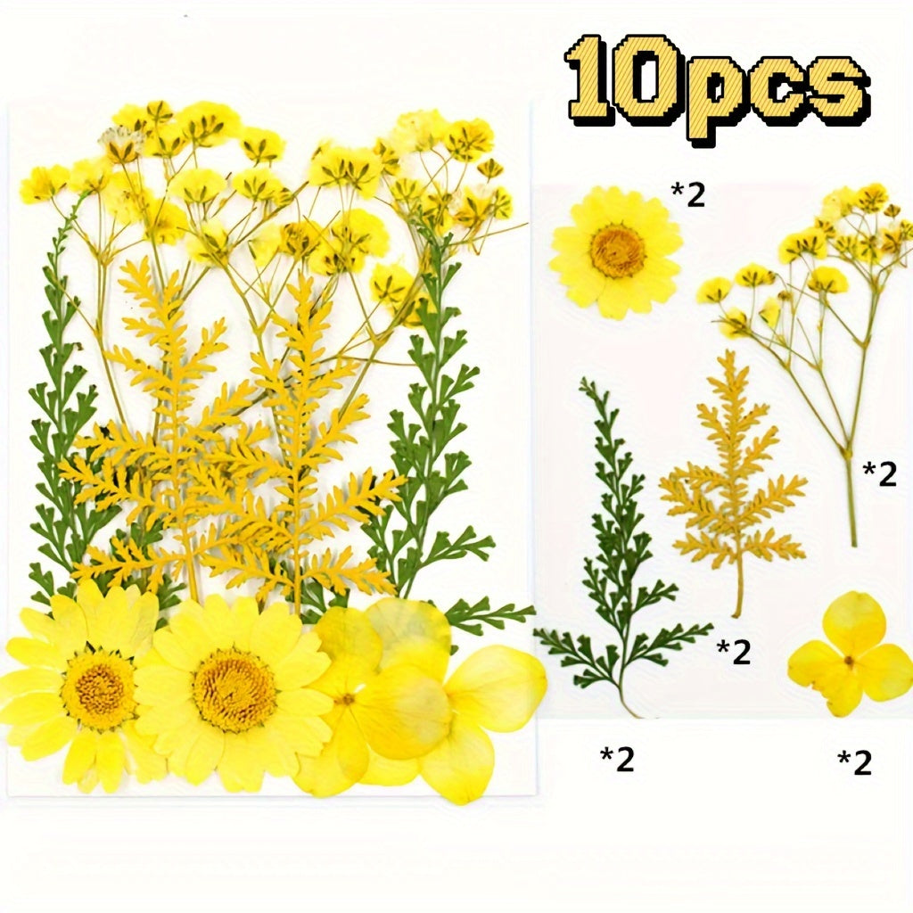 10pcs Embossed Dried Flower Craft Supplies DIY Thanksgiving Stickers