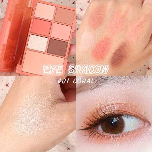7 Colors Eyeshadow Palette Matte Shimmer Finish Soft Texture Delicate Powder