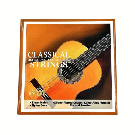 Classical Guitar Strings Clear Nylon Silvery Copper Alloy 6 String Set