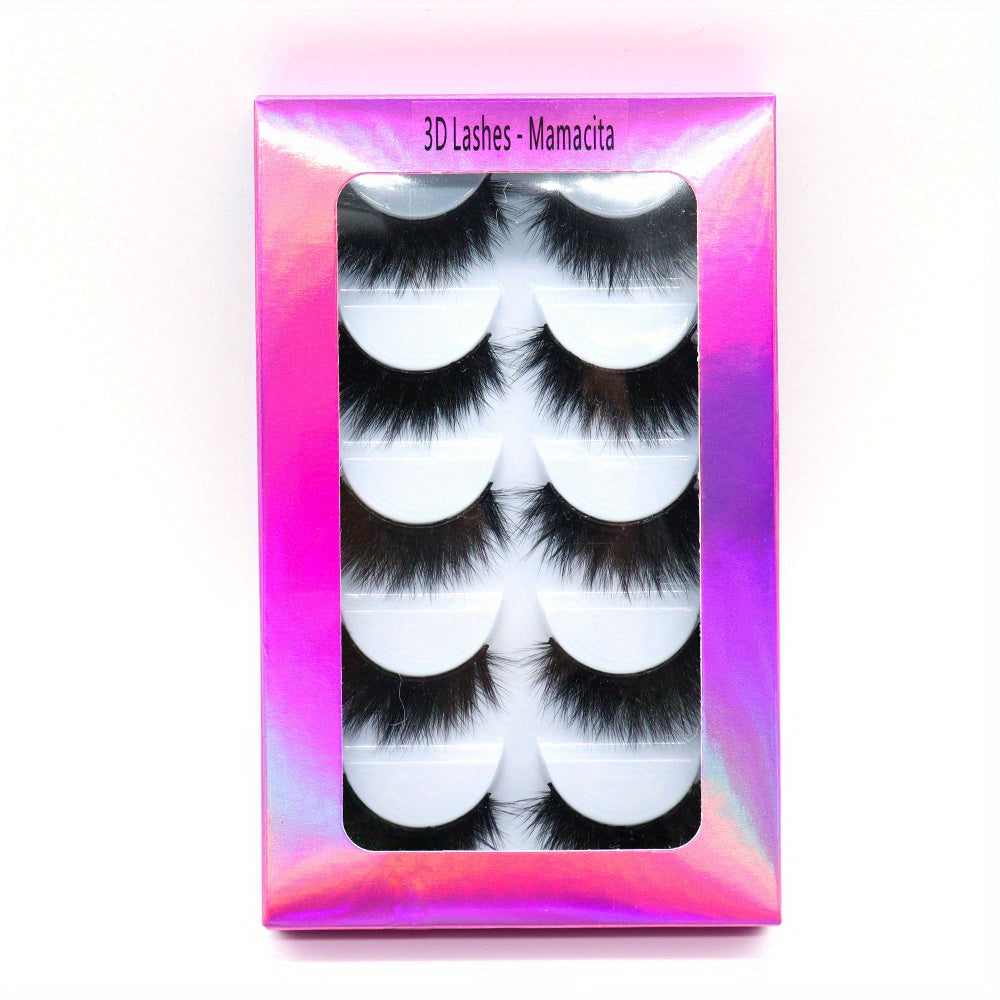 5 Pairs Strip Mink Lashes Extensions Natural Reusable False Eyelashes