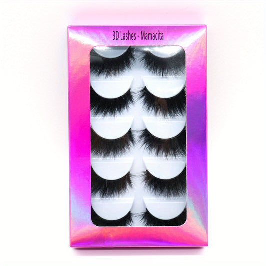 5 Pairs Strip Mink Lashes Extensions Natural Reusable False Eyelashes