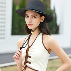 Flat Brim Cowboy Cowgirl Hat Visor Hat Women Lightweight & Breathable