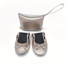 Women's Rollable Ballet Flats Soft Sole Wedding Shoes + Bag