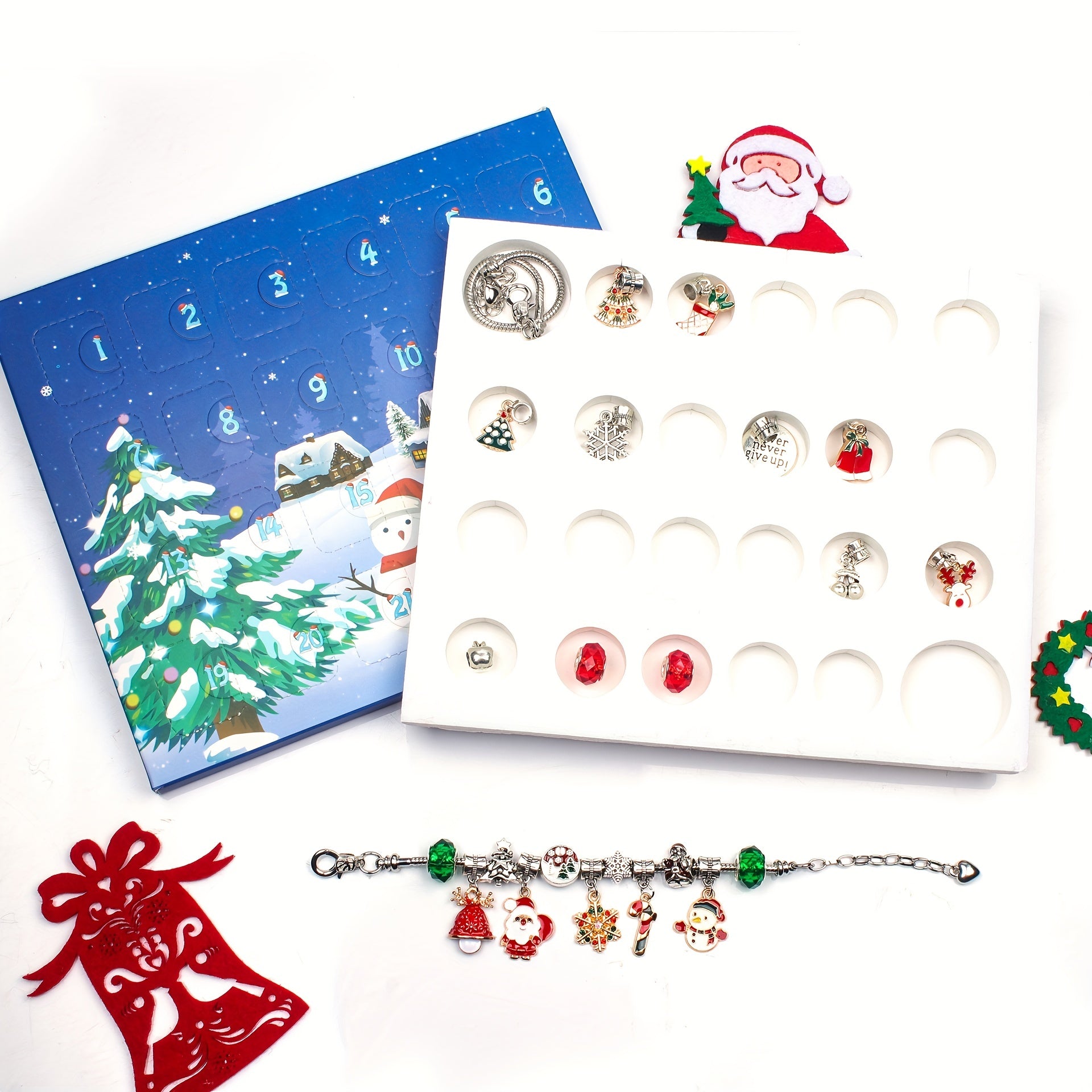 Xmas Bracelet Advent Calendar for Girls, DIY Jewelry Making Kit Gift