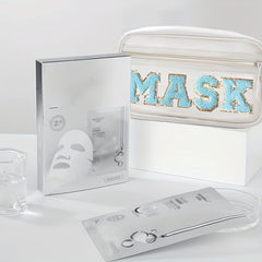 Chenille Letter Patch Clear Makeup Bag Toiletry Pouch for Women