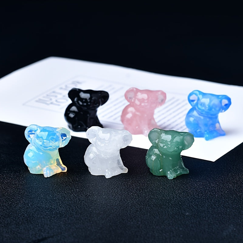 Crystal Carved Koala Stone For Healing Home Decor