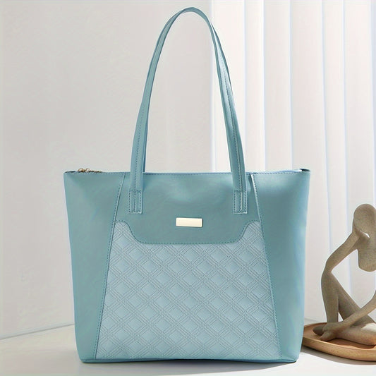 Argyle Embossed Quilted Tote Bag Women's Handbag