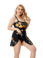 Floral Bikini Set Plus Size Women's Medium Stretch Beachwear