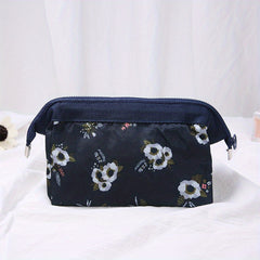 Floral Pattern Cosmetic Bag Portable Travel Storage Makeup Organizer
