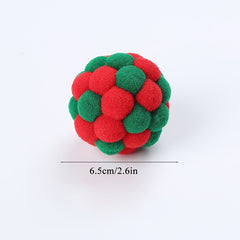 Rainbow Wool Ball Toy with Bell for Playful Cats