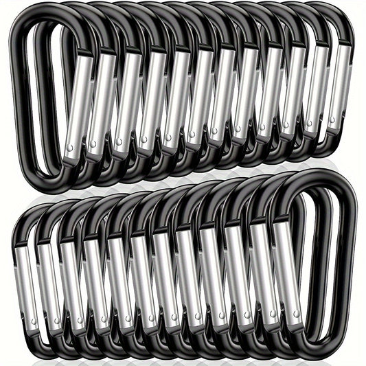 24pcs Aluminum D Ring Carabiner Keychain for Outdoor Camping Hiking
