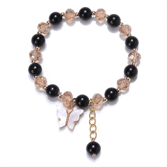 Beaded Butterfly Charm Bracelet Glass Sweet Jewelry Gift Yoga Meditation