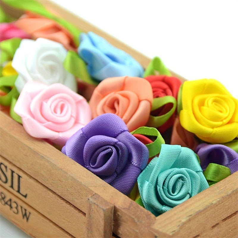 10 Pack Rose Floret Ribbon Flowers DIY Clothing Decoration