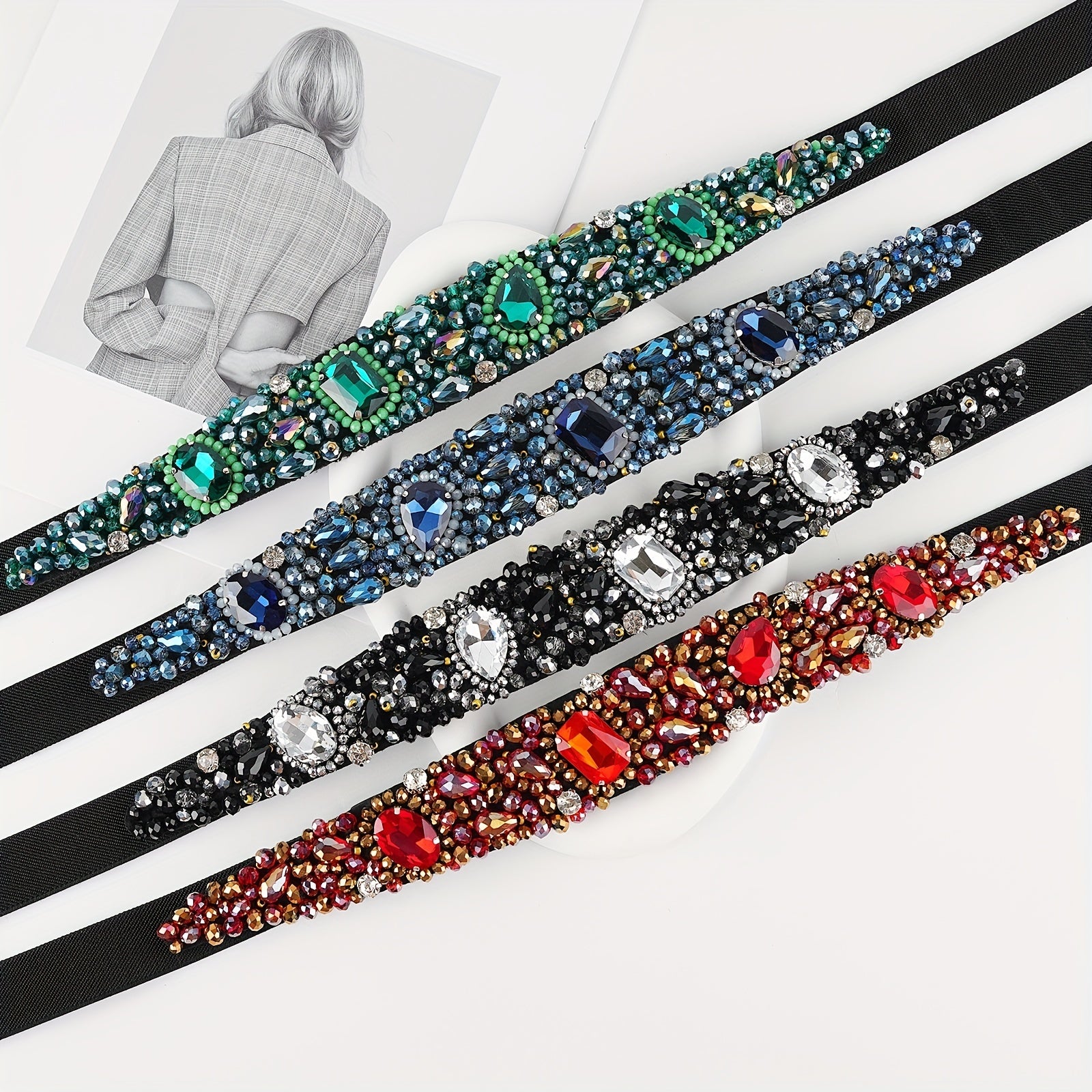 Baroque Crystal Boho Girdle Wide Belt for Women