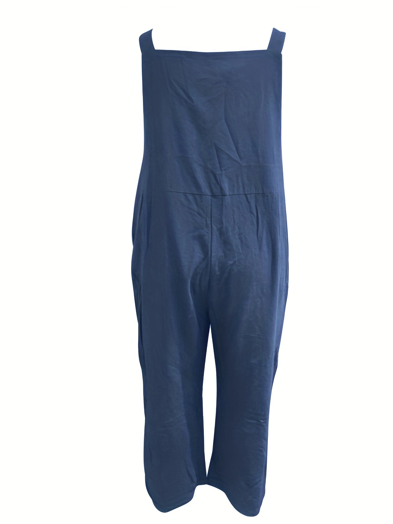  Solid Square Neck Wide Leg Jumpsuit