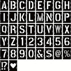 42pcs Letter Stencils Number Craft Stencils Reusable Alphabet Templates