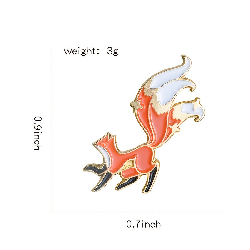 Creative Cartoon Big Tail Fox Alloy Brooch