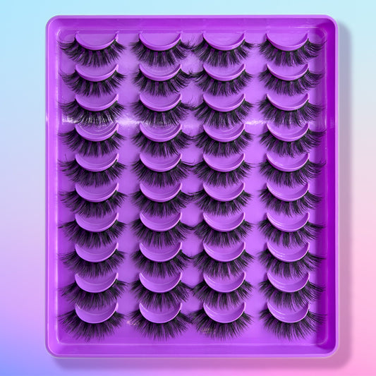 Natural Looking False Eyelashes - Pack of 20 Pairs