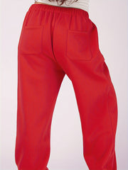 Women's Plus Solid Elastic Drawstring Sports Joggers