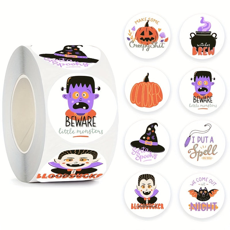 500pcs Halloween Funny Cartoon Stickers Self-adhesive Holiday Decoration