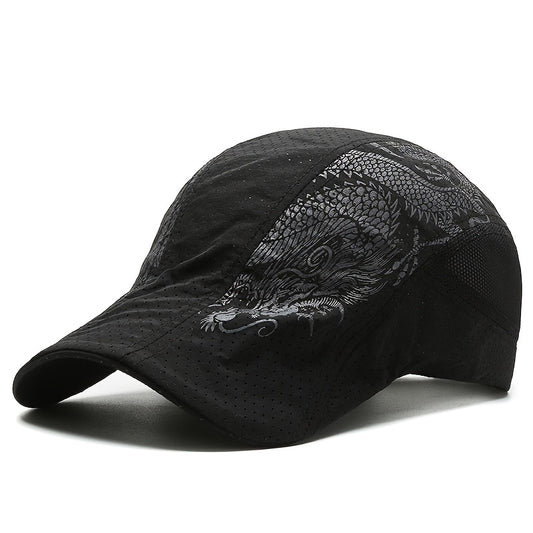 Men's Outdoor Street Sunscreen Cap Thin Mesh Printed Beret