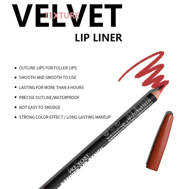 Matte Lip Liner Set - 16 Colors Wooden Lipstick for Contouring