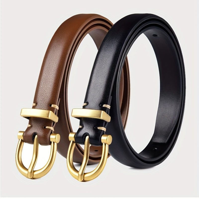 Casual Oval Buckle Leather Belt for Women