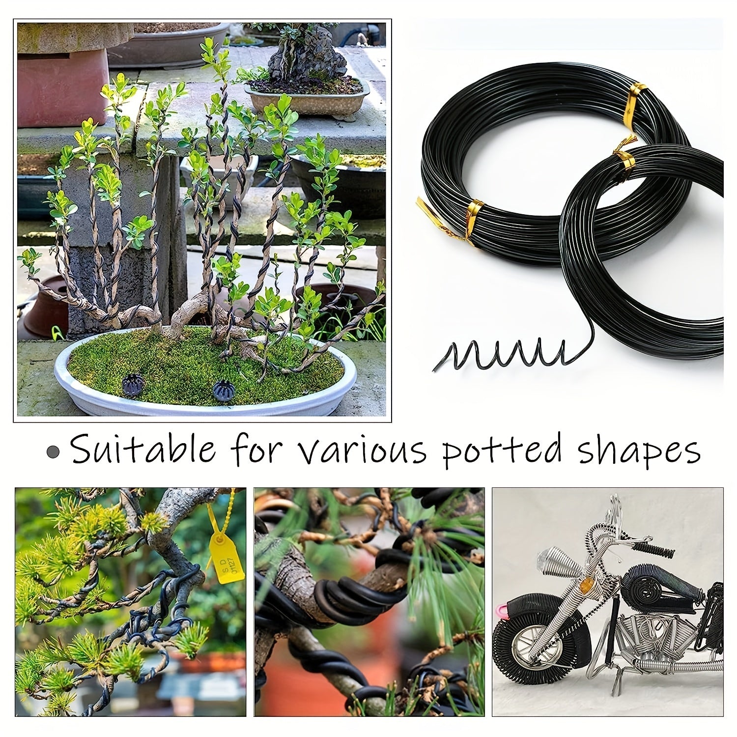 Aluminum Bonsai Training Wire 4 Sizes 16.4 Feet Total